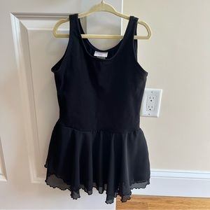 Capezio Double Layer Skirt Tank Dance Dress Black Size L